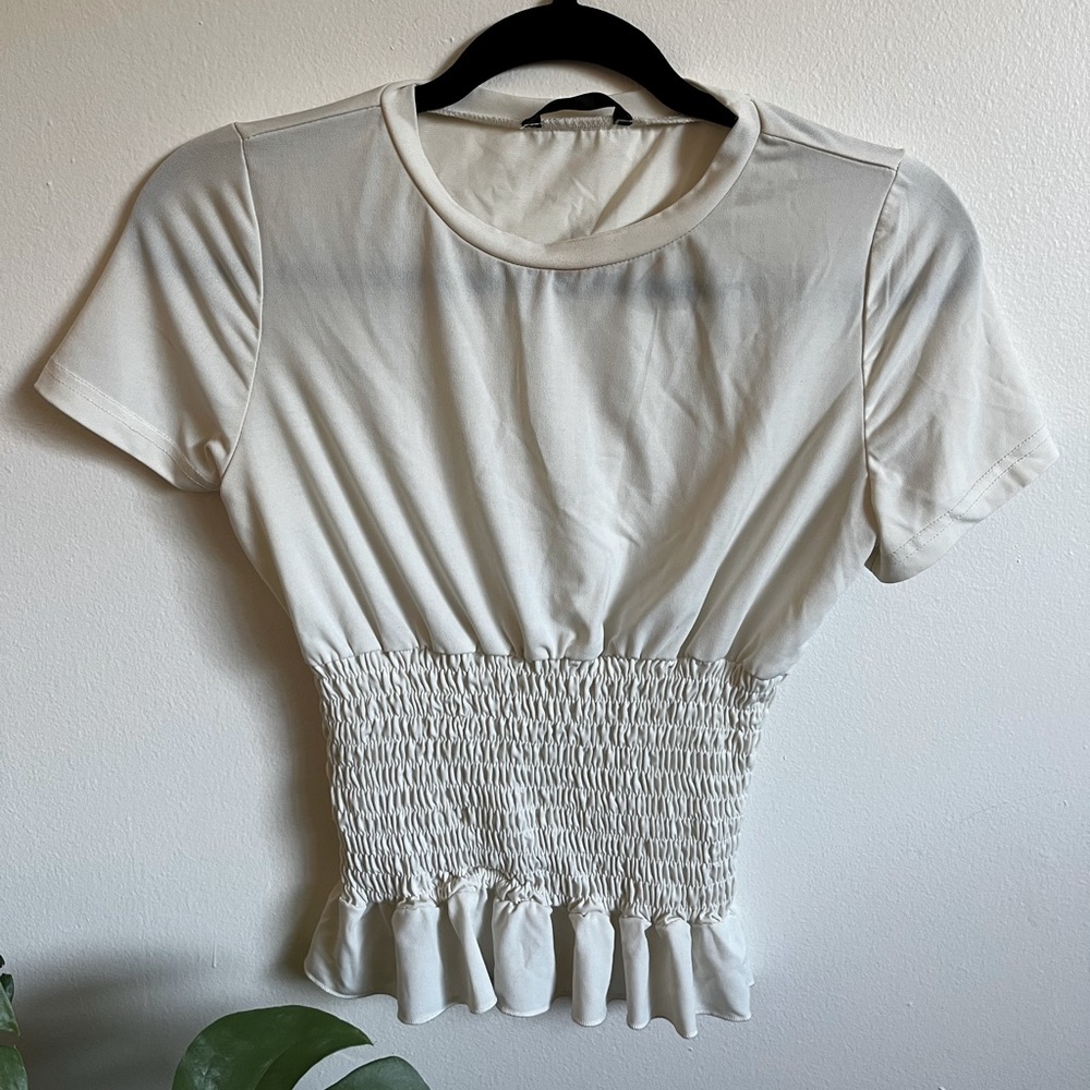 Smocked Flounce Combo Tee